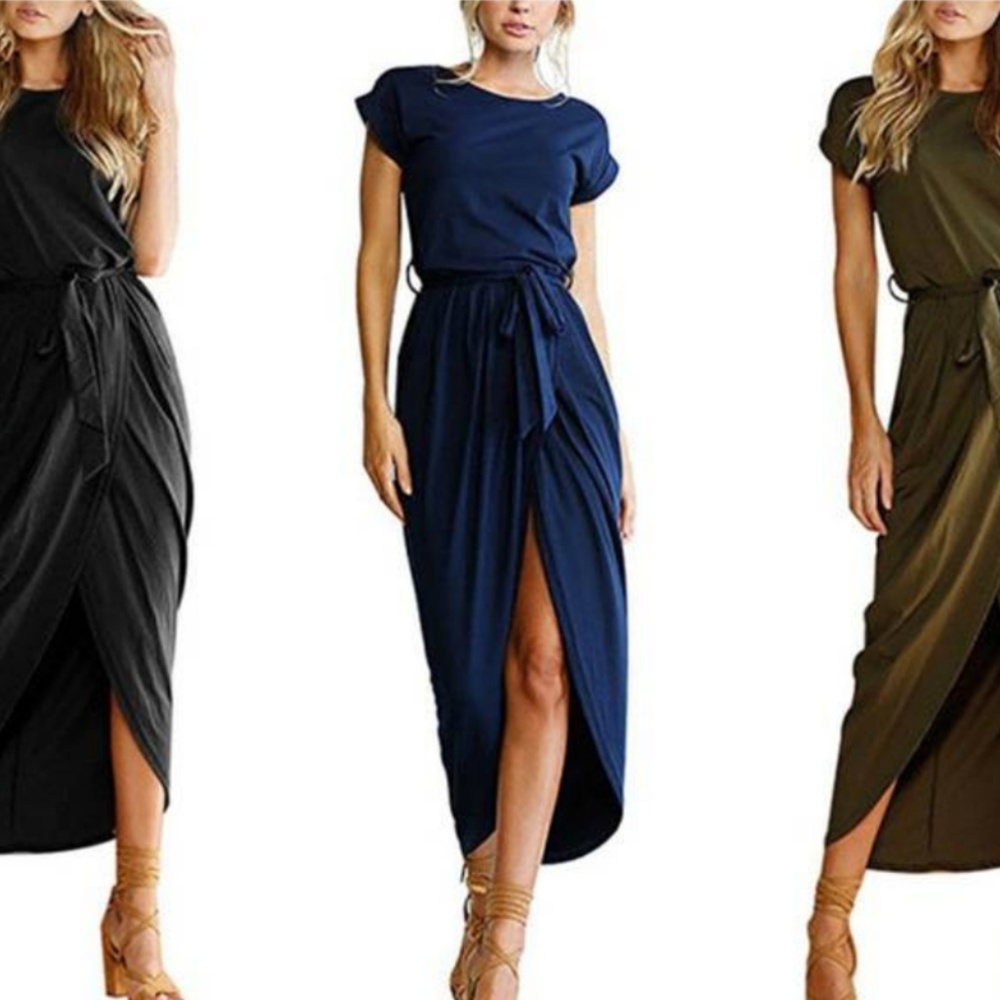 Casual Short Sleeve Maxi